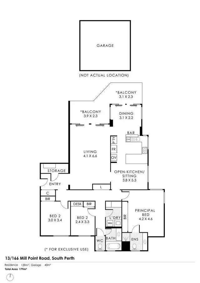 Floorplan of Homely apartment listing, 13/166 Mill Point Road, South Perth WA 6151