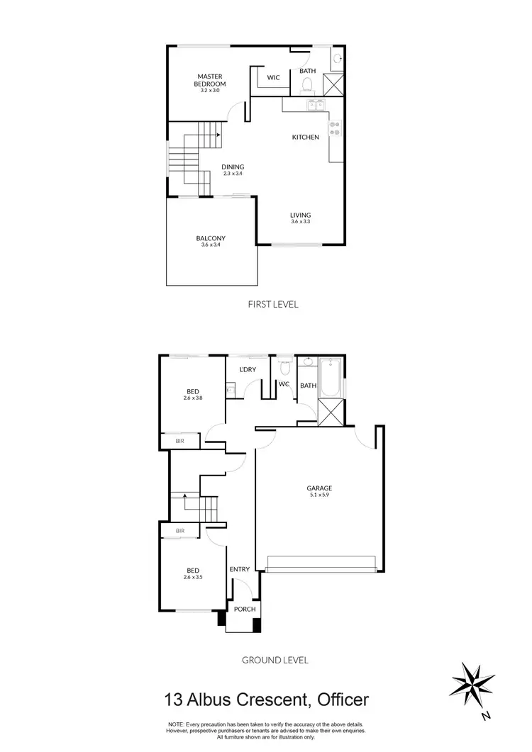 Floorplan of Homely house listing, 13 Albus Crescent, Officer VIC 3809