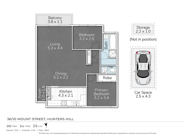 Floorplan of Homely unit listing, 36/10 Mount Street, Hunters Hill NSW 2110