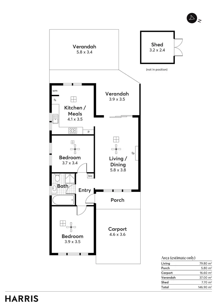 Floorplan of Homely house listing, 1/13A Richardson Avenue, Glenelg North SA 5045