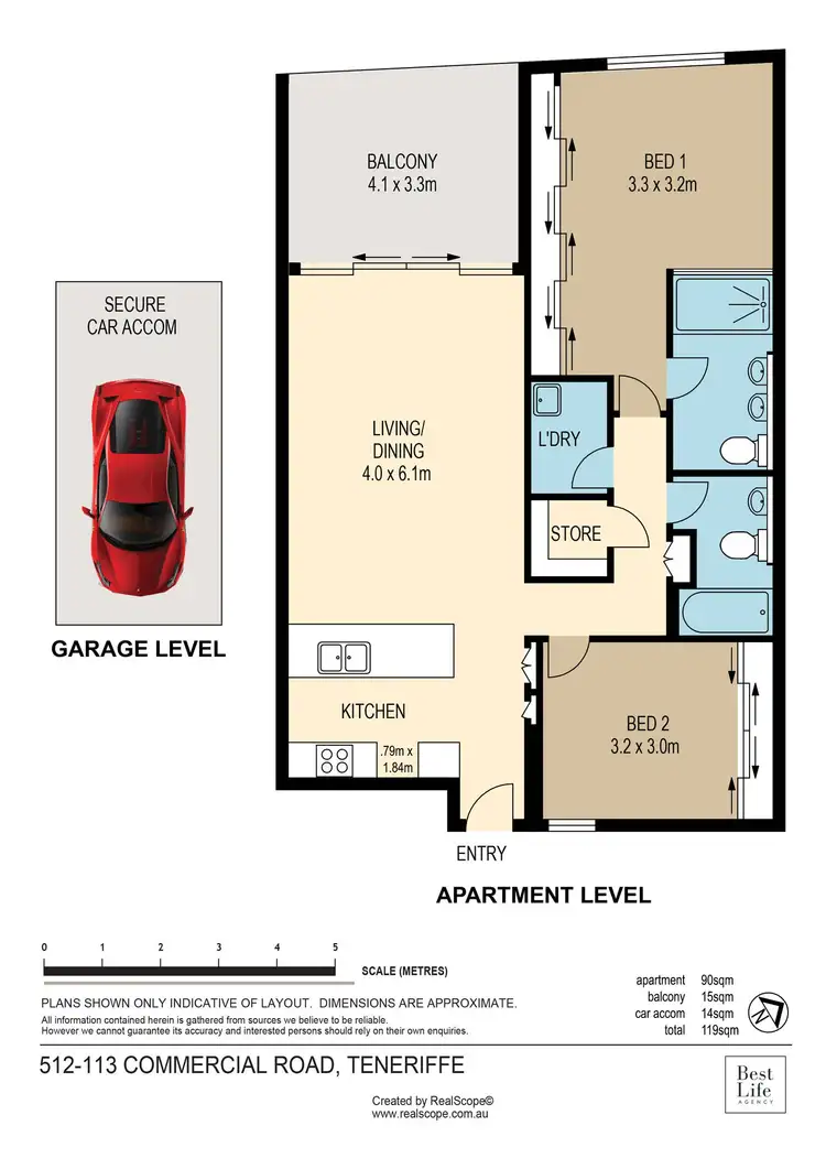 Floorplan of Homely apartment listing, 512/113 Commercial Road, Teneriffe QLD 4005