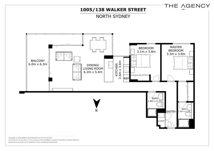 Floorplan of Homely apartment listing, 1005/138 Walker Street, North Sydney NSW 2060