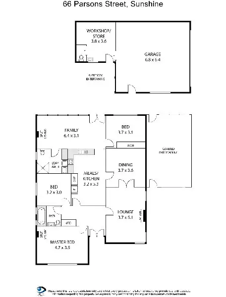 Floorplan of Homely house listing, 66 Parsons Street, Sunshine VIC 3020