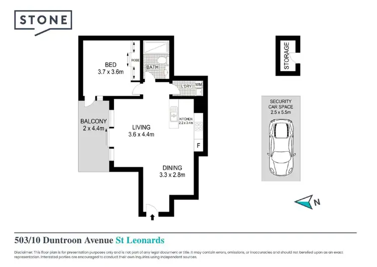 Floorplan of Homely apartment listing, 503/10 Duntroon Avenue, St Leonards NSW 2065