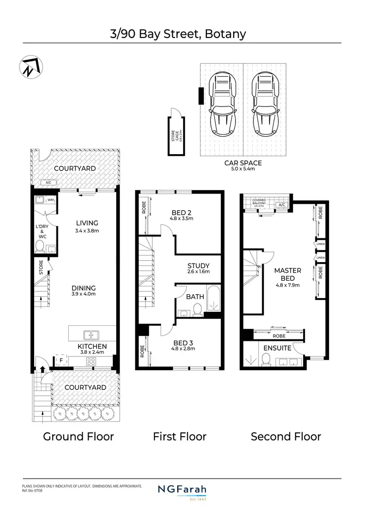 Floorplan of Homely townhouse listing, 3/90 Bay Street, Botany NSW 2019