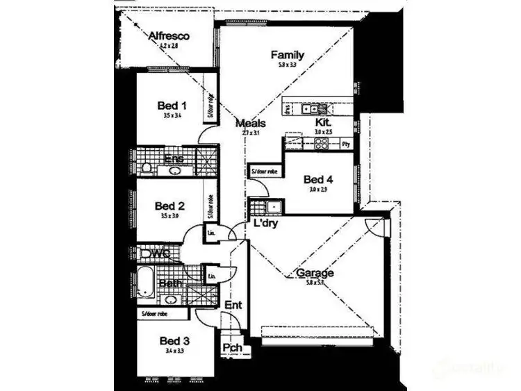 Floorplan of Homely house listing, 14 McInness Street, Whyalla Jenkins SA 5609
