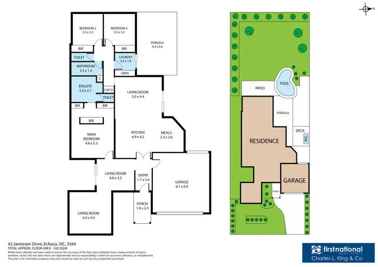 Floorplan of Homely house listing, 43 Jamieson Drive, Echuca VIC 3564