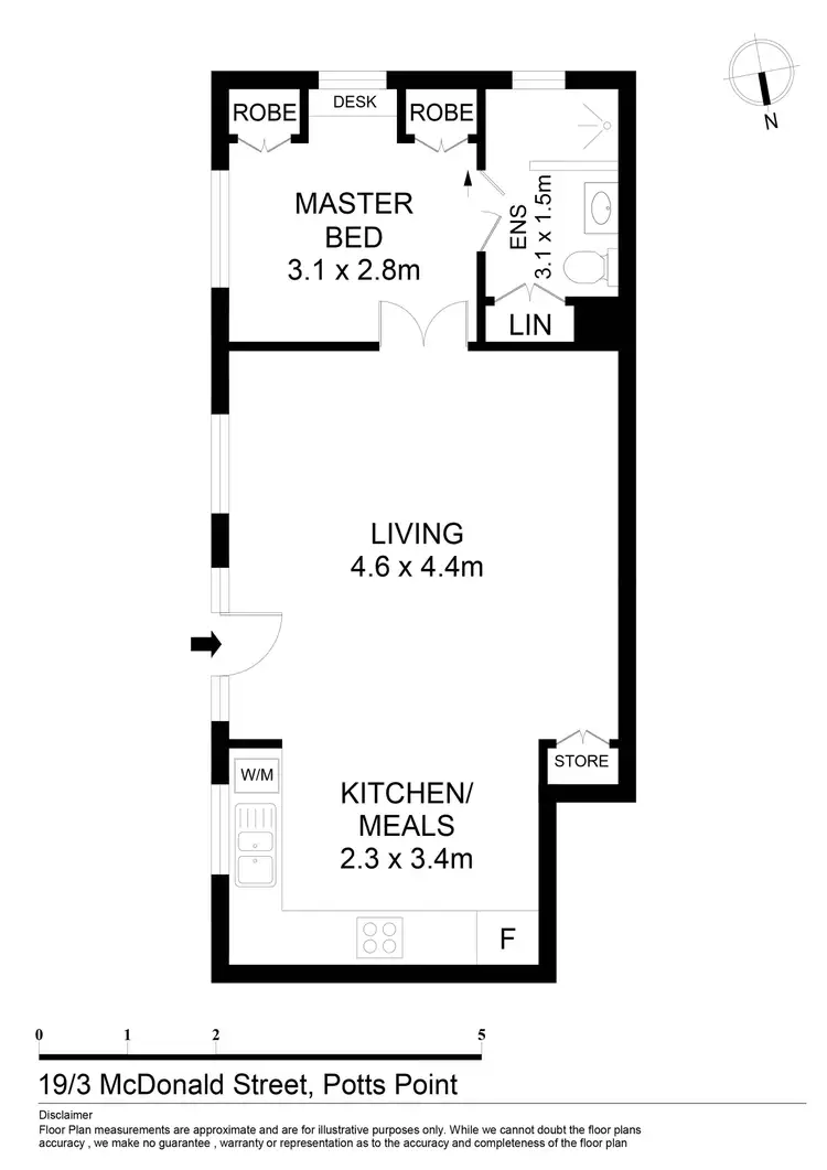 Floorplan of Homely unit listing, 19/3 McDonald Street, Potts Point NSW 2011