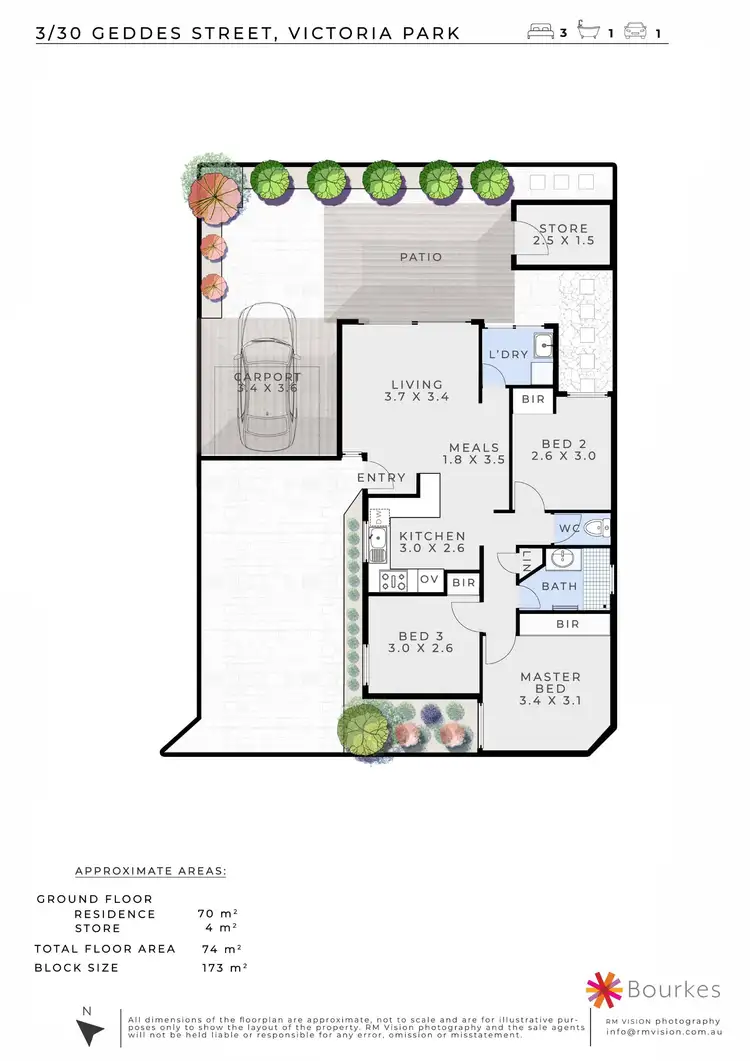 Floorplan of Homely villa listing, 3/ 30 Geddes Street, Victoria Park WA 6100