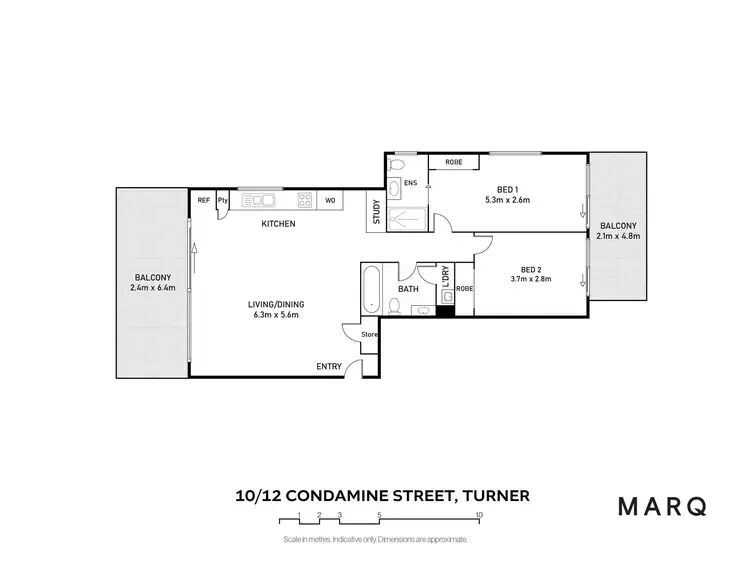 Floorplan of Homely apartment listing, 10/12 Condamine Street, Turner ACT 2612