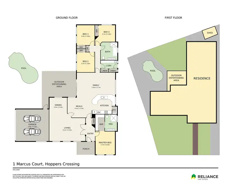 Floorplan of Homely house listing, 1 Marcus Court, Hoppers Crossing VIC 3029