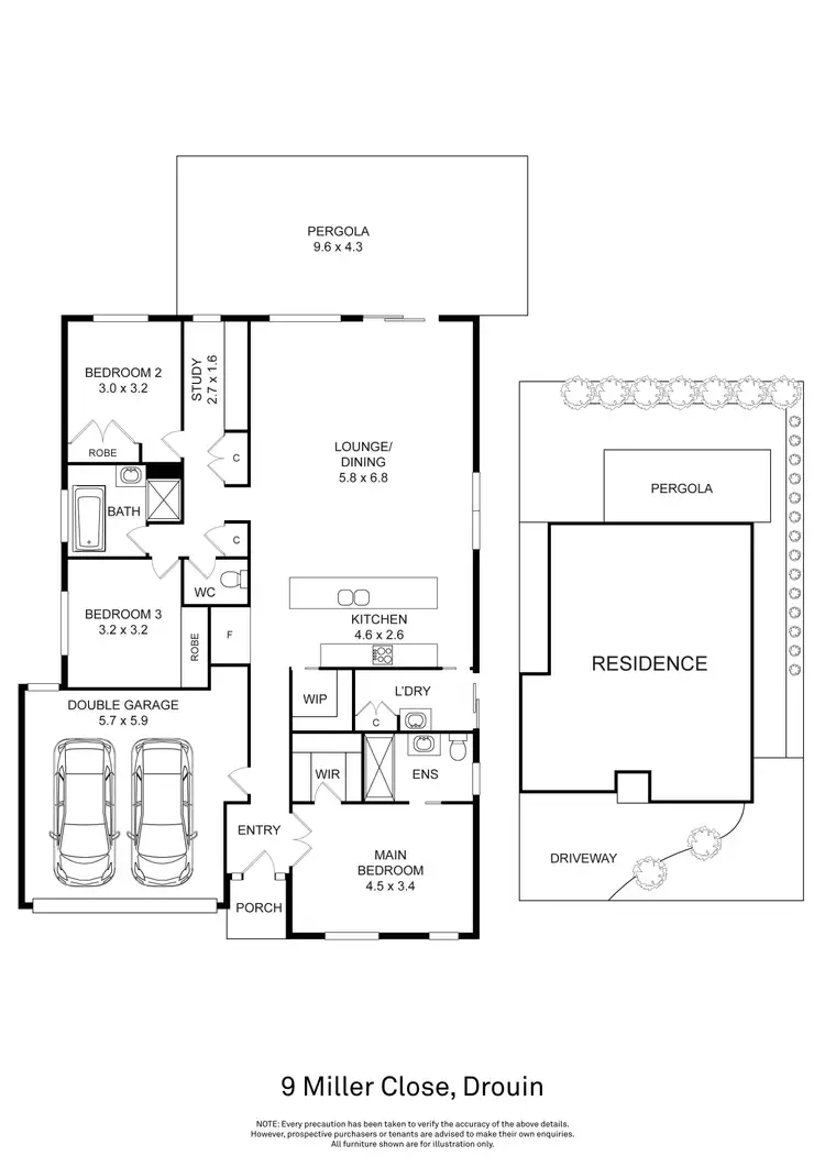 Floorplan of Homely house listing, 9 Miller Close, Drouin VIC 3818