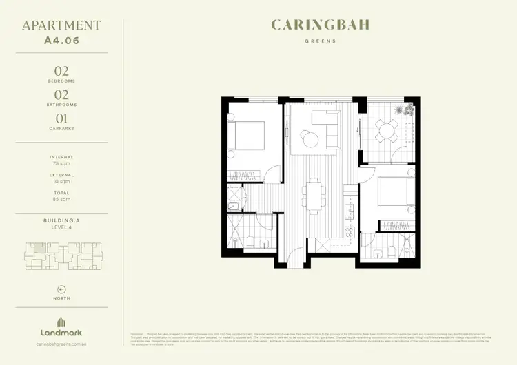 Floorplan of Homely apartment listing, C406/101-109 Willarong Road, Caringbah NSW 2229