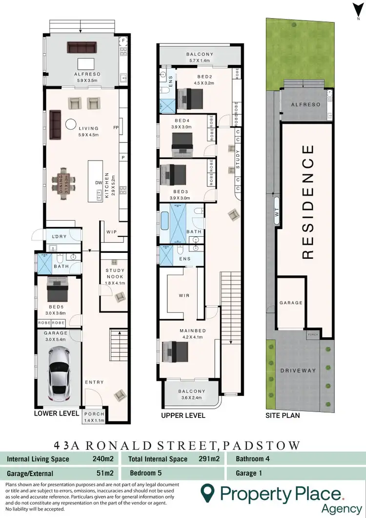 Floorplan of Homely semi-detached listing, 43A Ronald Street, Padstow NSW 2211