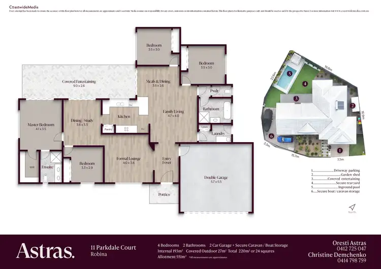 Floorplan of Homely house listing, 11 Parkdale Court, Robina QLD 4226