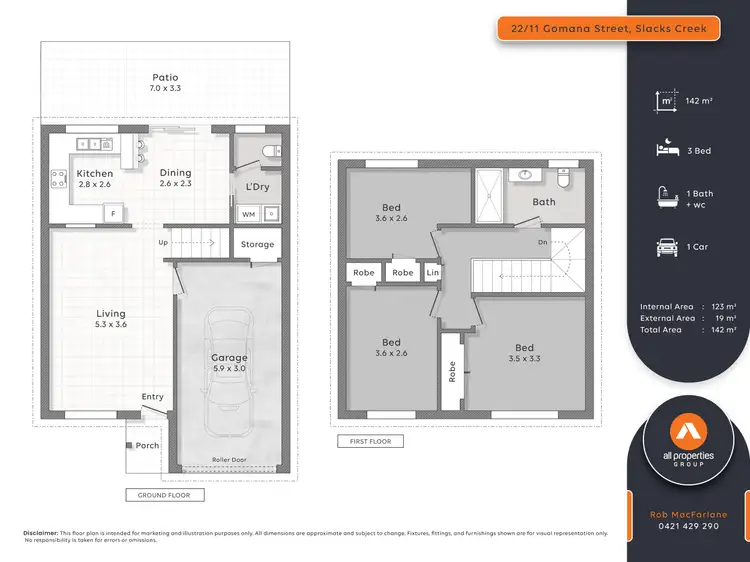 Floorplan of Homely townhouse listing, 22/11 Gomana Street, Slacks Creek QLD 4127