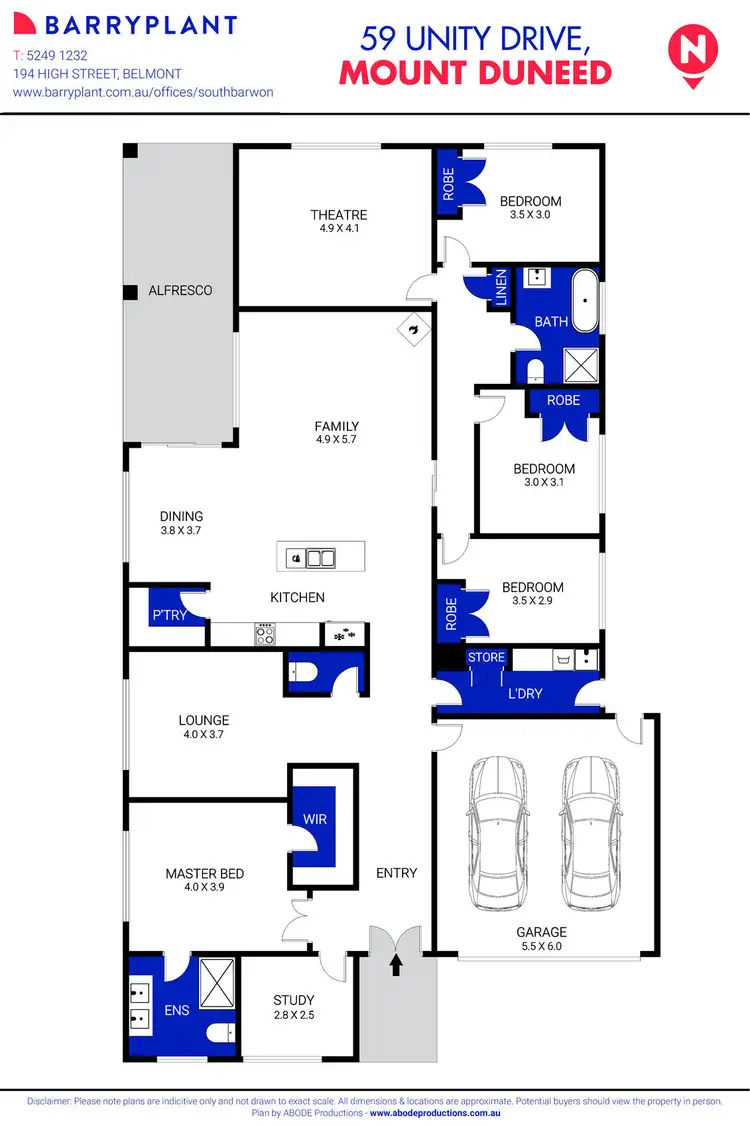 Floorplan of Homely house listing, 59 Unity Drive, Mount Duneed VIC 3217