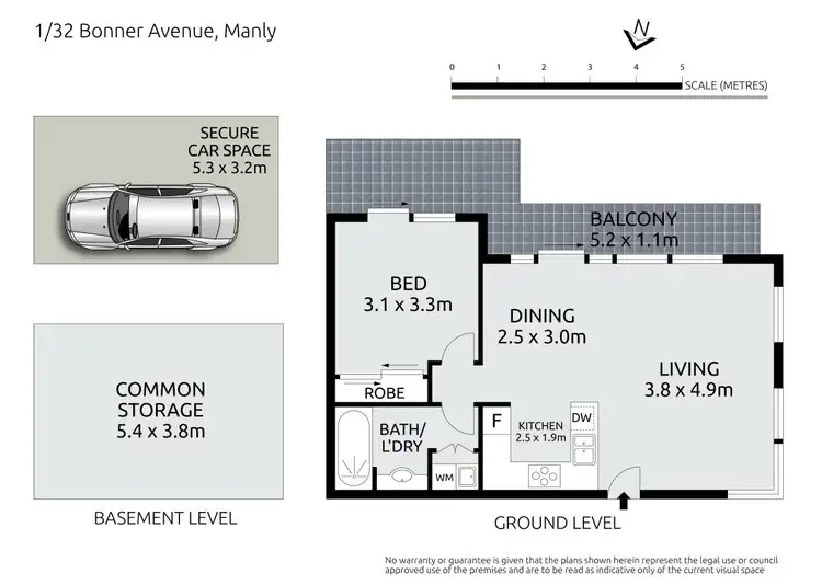 Floorplan of Homely apartment listing, 1/32-34 Bonner Avenue, Manly NSW 2095