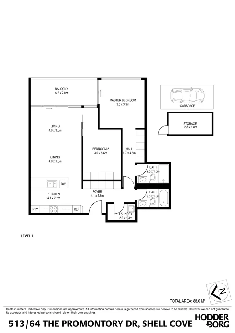 Floorplan of Homely apartment listing, 513/64 The Promontory Drive, Shell Cove NSW 2529