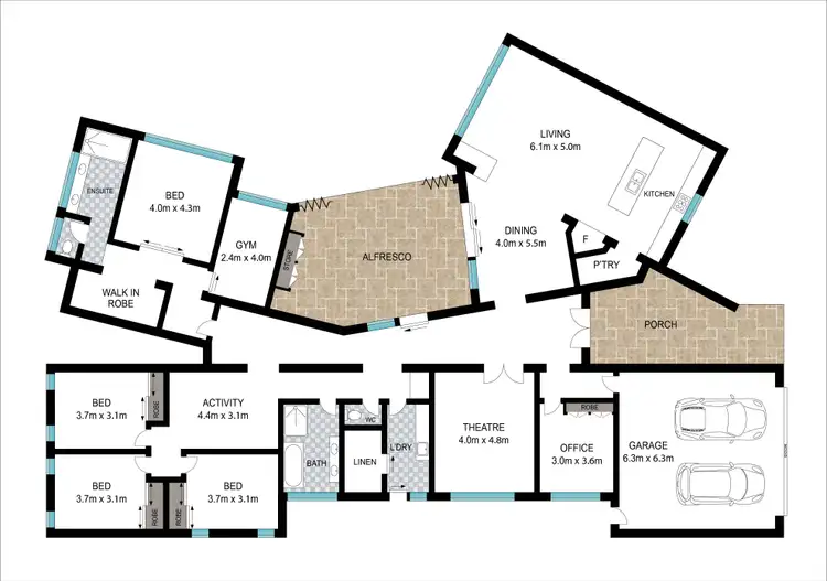 Floorplan of Homely house listing, 6 Nastes Court, Gelorup WA 6230