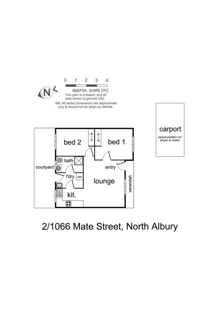 Floorplan of Homely unit listing, 2/1066 Mate Street, North Albury NSW 2640