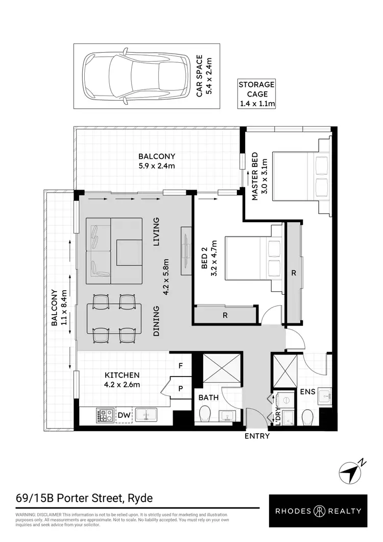 Floorplan of Homely apartment listing, 69/15B Porter Street, Ryde NSW 2112