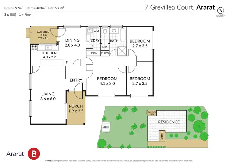 Floorplan of Homely house listing, 7 Grevillea Court, Ararat VIC 3377
