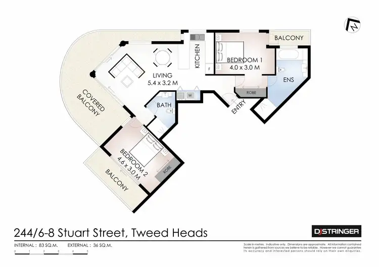 Floorplan of Homely unit listing, 244/6-8 Stuart Street, Tweed Heads NSW 2485