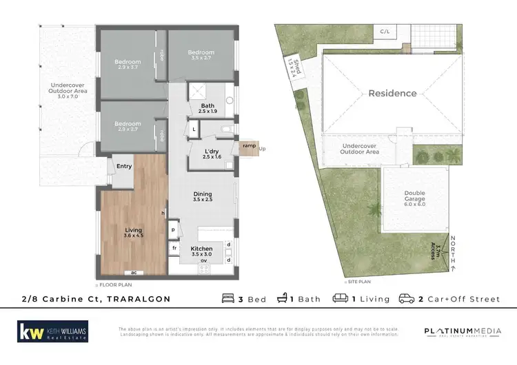 Floorplan of Homely unit listing, 2/8 Carbine Court, Traralgon VIC 3844