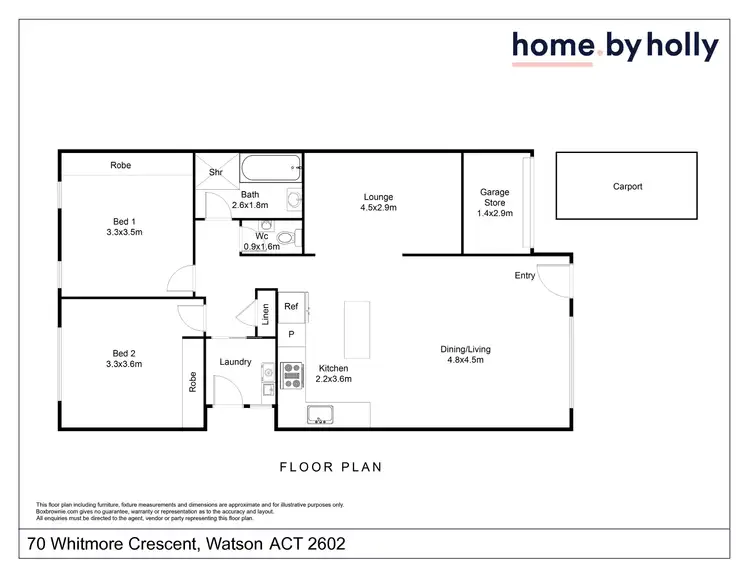 Floorplan of Homely house listing, 70 Whitmore Crescent, Watson ACT 2602