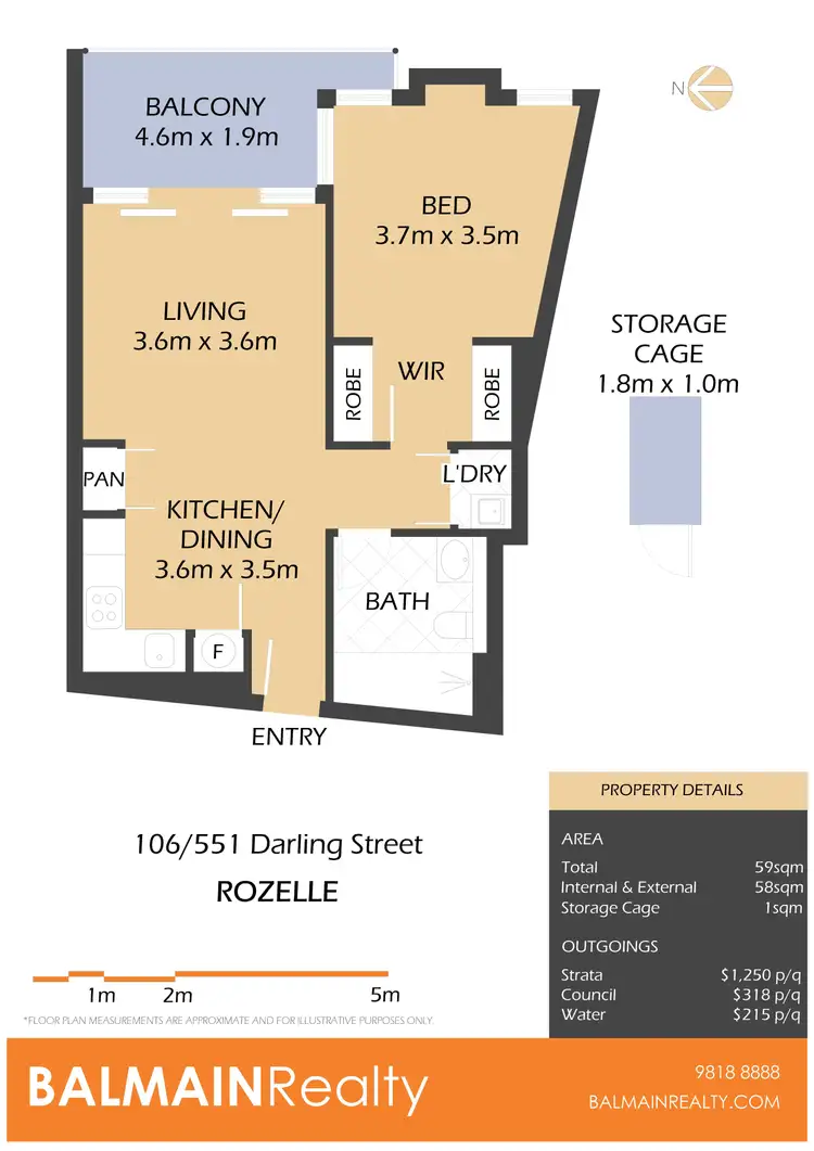 Floorplan of Homely apartment listing, 106/551 Darling Street, Rozelle NSW 2039