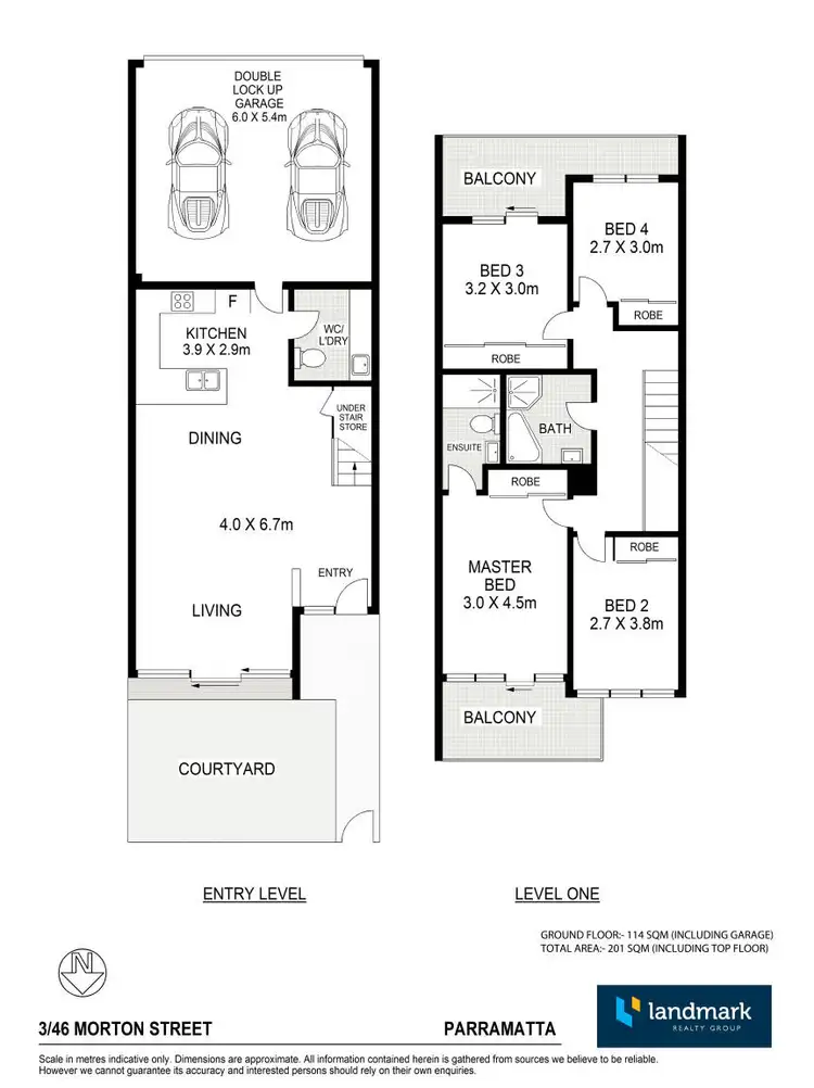 Floorplan of Homely townhouse listing, 3/46-48 Morton Street, Parramatta NSW 2150