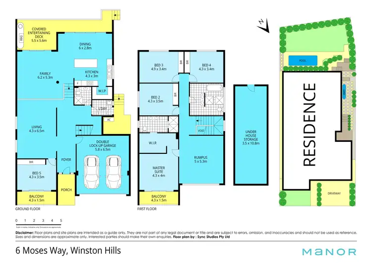 Floorplan of Homely house listing, 6 Moses Way, Winston Hills NSW 2153