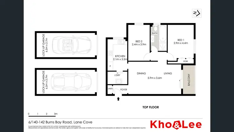 Floorplan of Homely apartment listing, 6/140-142 Burns Bay Road, Lane Cove NSW 2066