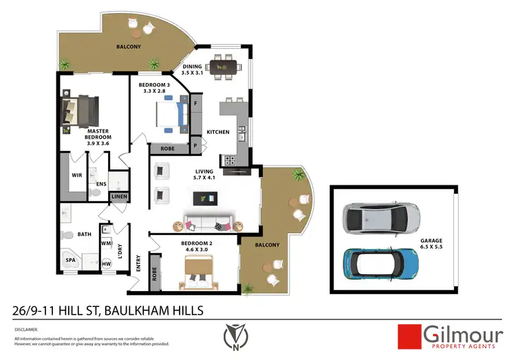 Floorplan of Homely apartment listing, 26/9-11 Hill Street, Baulkham Hills NSW 2153