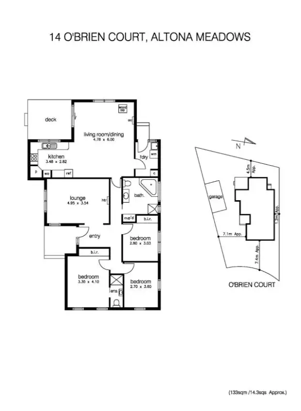 Floorplan of Homely house listing, 14 Obrien Court, Altona Meadows VIC 3028
