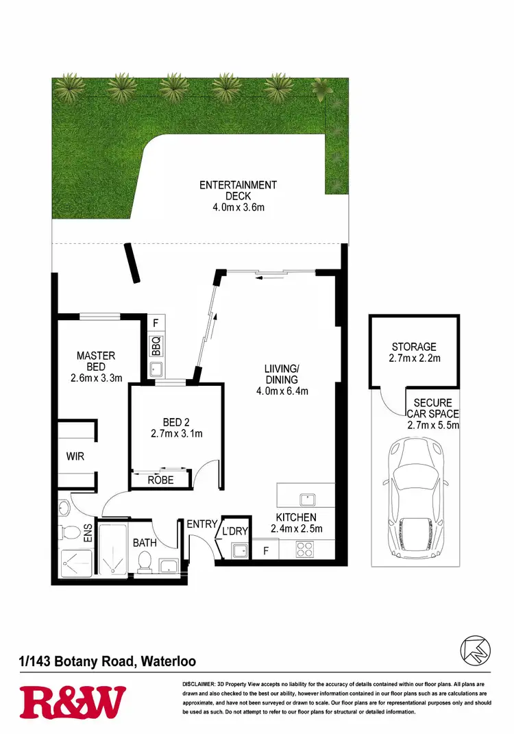 Floorplan of Homely apartment listing, 1/143 Botany Road, Waterloo NSW 2017