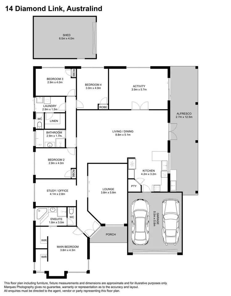 Floorplan of Homely house listing, 14 Diamond Link, Australind WA 6233
