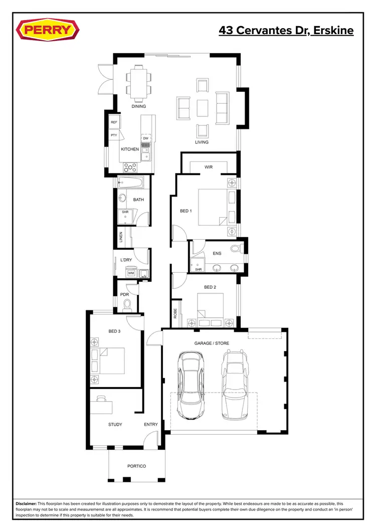 Floorplan of Homely house listing, 43 Cervantes Drive, Erskine WA 6210