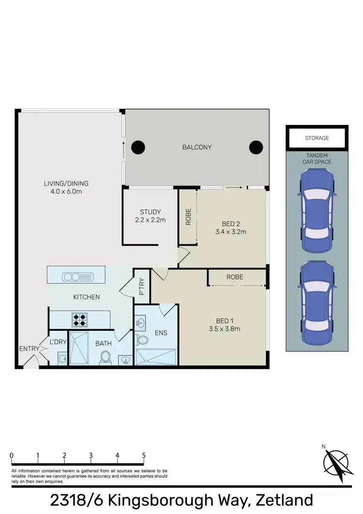 Floorplan of Homely apartment listing, 2318/6 Kingsborough Way, Zetland NSW 2017