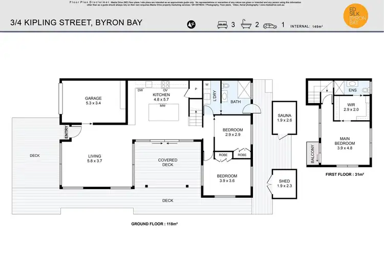 Floorplan of Homely townhouse listing, 3/4 Kipling Street, Byron Bay NSW 2481