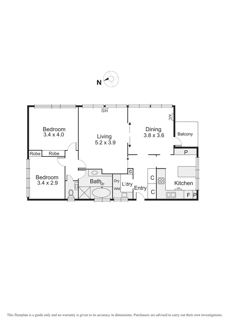 Floorplan of Homely apartment listing, 5/445 St Kilda Street, Elwood VIC 3184