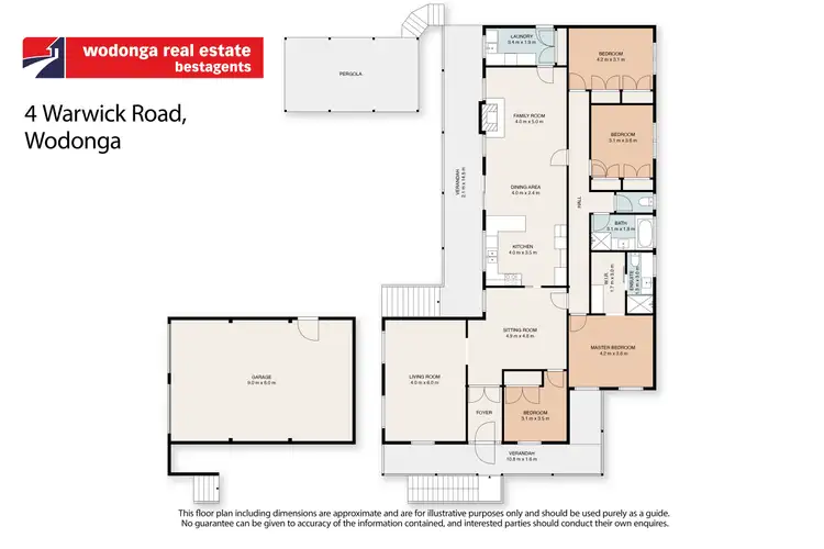 Floorplan of Homely house listing, 4 Warwick Road, Wodonga VIC 3690