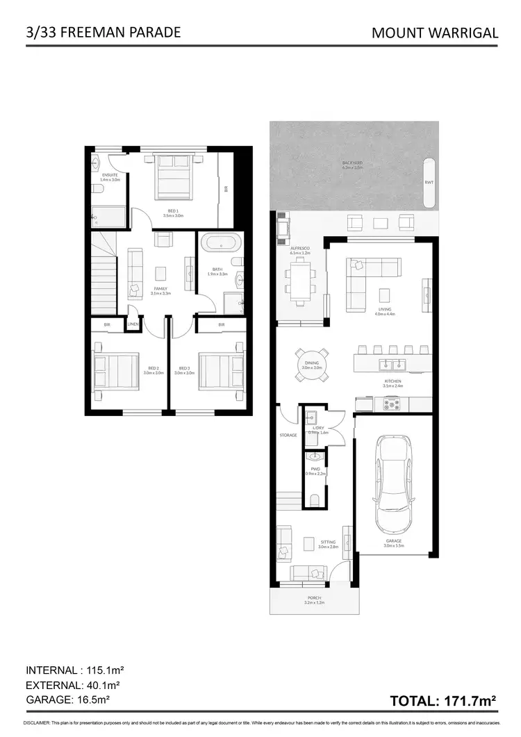 Floorplan of Homely townhouse listing, 1/33 Freeman Parade, Mount Warrigal NSW 2528