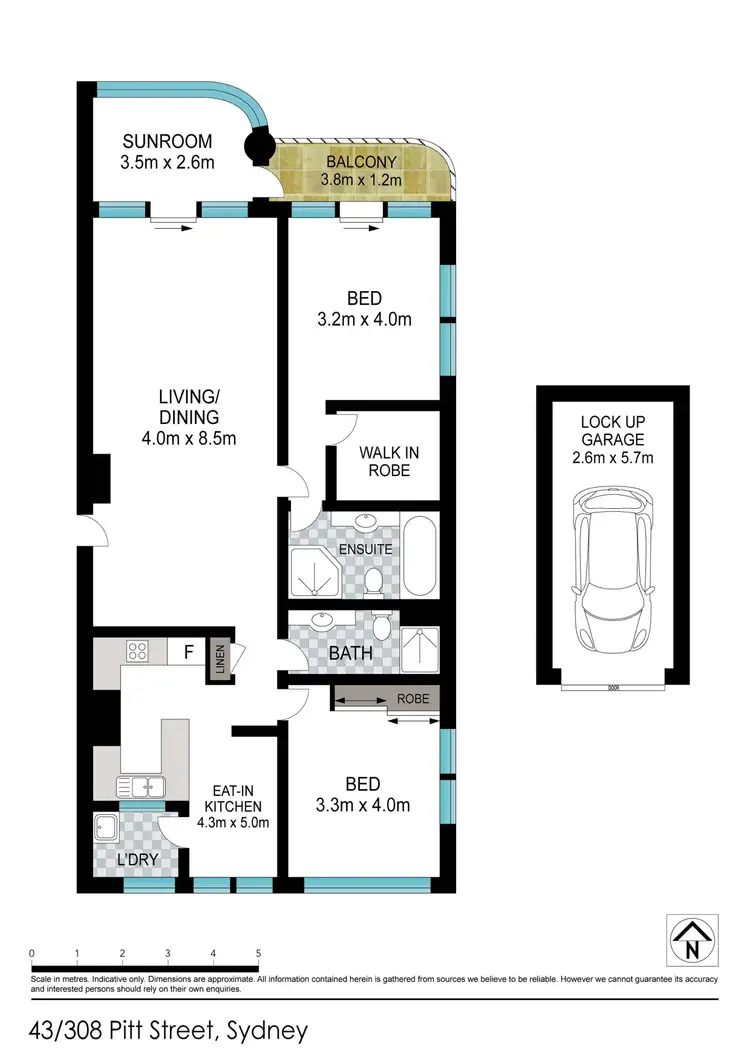 Floorplan of Homely apartment listing, 43/308 Pitt Street, Sydney NSW 2000