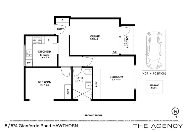 Floorplan of Homely apartment listing, 8/574 Glenferrie Road, Hawthorn VIC 3122