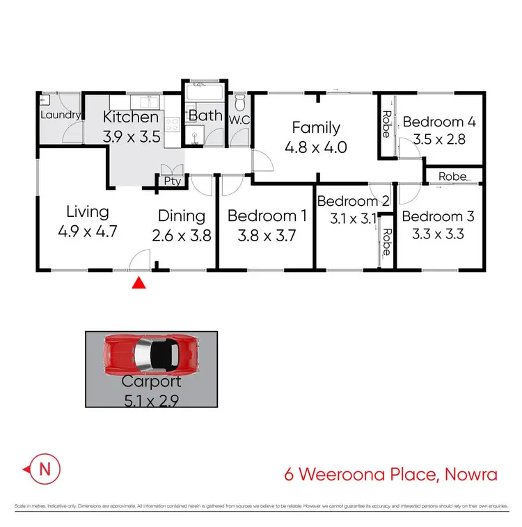 Floorplan of Homely house listing, 6 Weeroona Place, Nowra NSW 2541