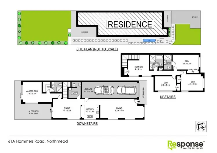 Floorplan of Homely semi-detached listing, 61A Hammers Road, Northmead NSW 2152