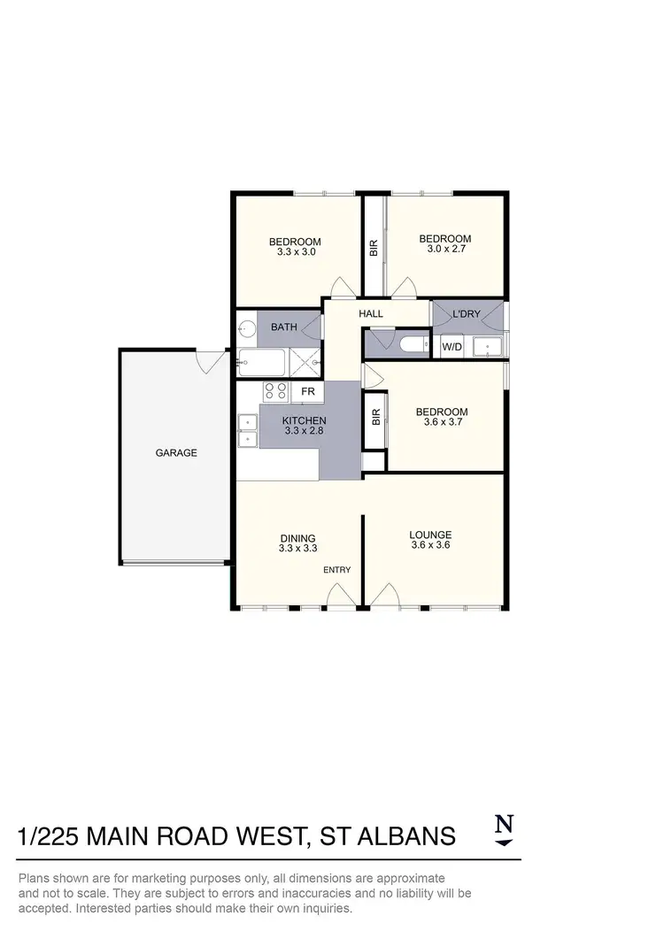 Floorplan of Homely unit listing, 1/225 Main Road West, St Albans VIC 3021