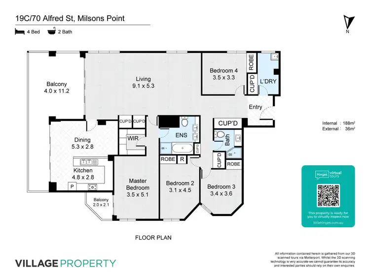 Floorplan of Homely apartment listing, 19C/70 Alfred Street, Milsons Point NSW 2061